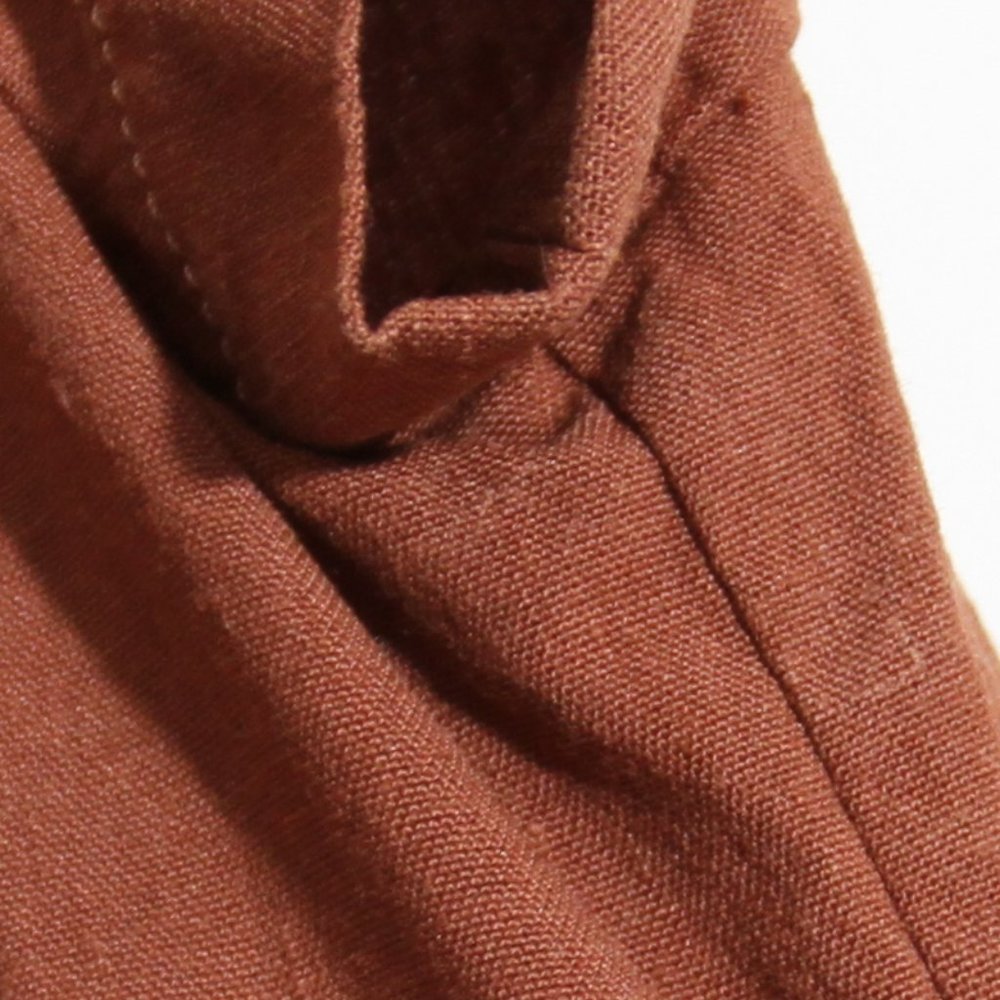 Theory Short Sleeve Shirtdress Linen Terracotta Soft Crunch Burnt Orange Size 4 - Picture 12 of 16